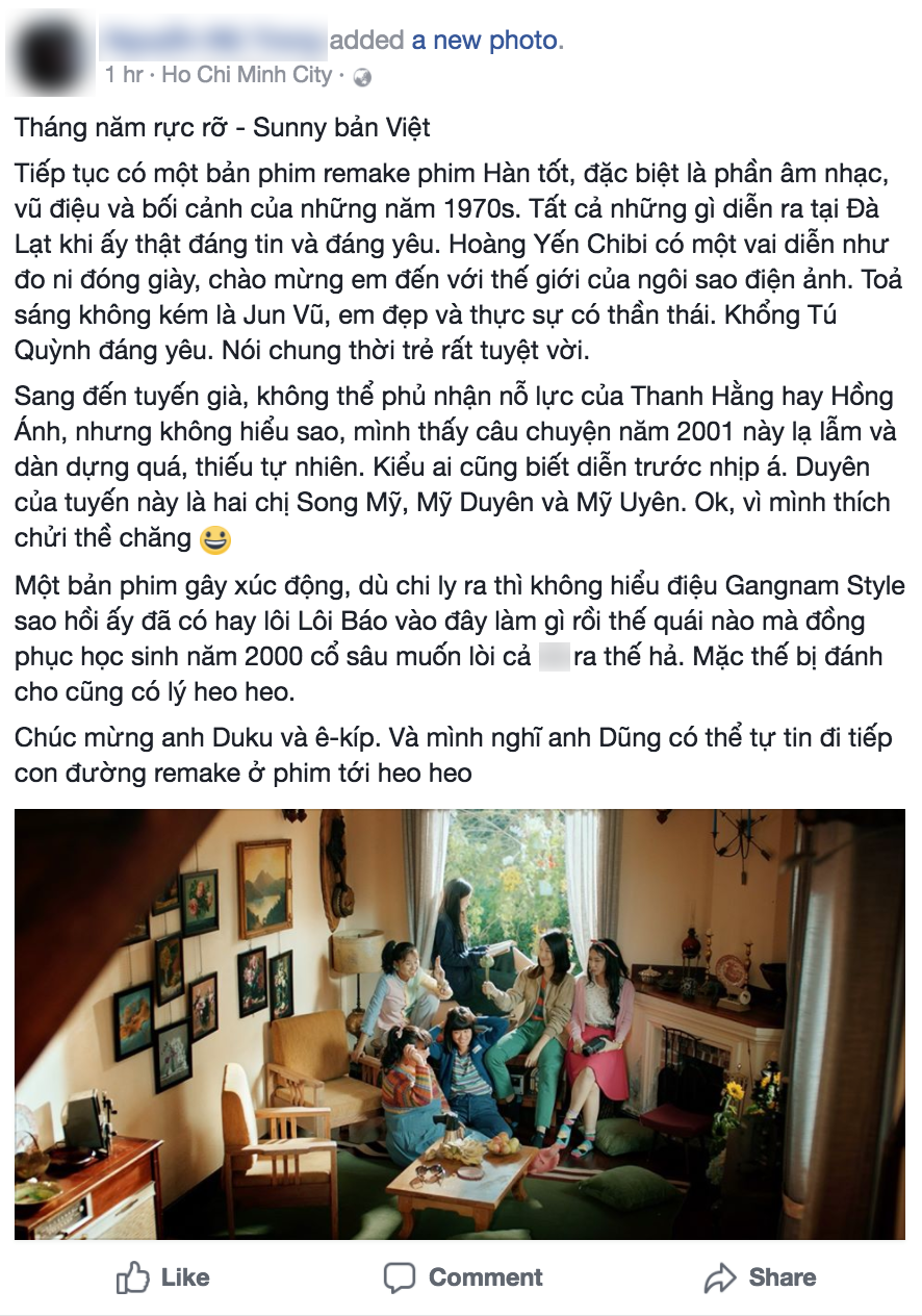 Sau buổi công chiếu, cả facebook đã tràn ngập lời khen dành cho Tháng Năm Rực Rỡ